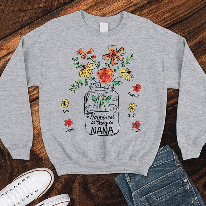 Happiness Being A Nana - Art | Personalized Sweatshirts