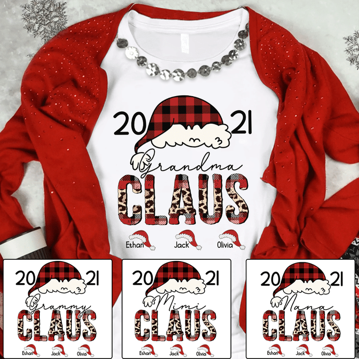 Personalized Grandma Claus Est With Grandkids Christmas