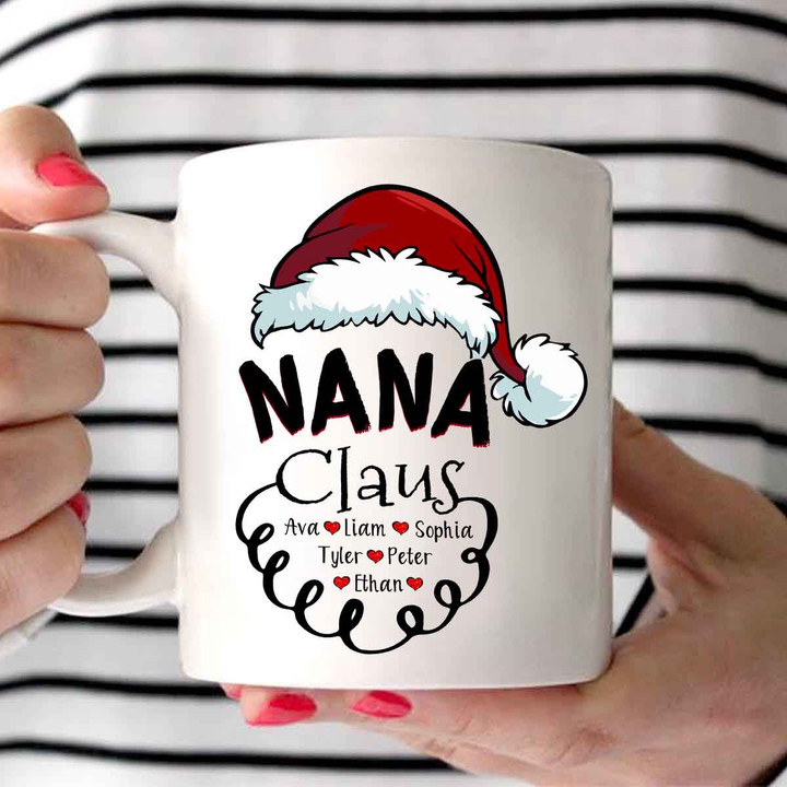 Nana Claus Christmas Heart | Personalized Mug