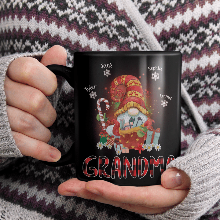 Mimi With Grandkids Names - Christmas Art | Personalized Mug