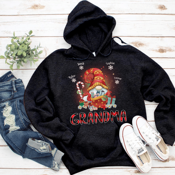 Mimi With Grandkids Names - Christmas Art | Personalized Hoodie