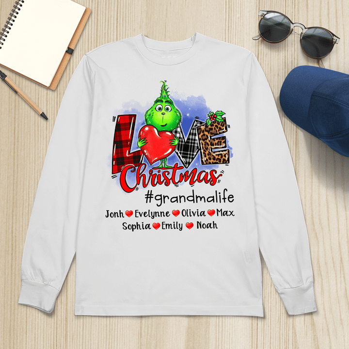 Christmas - Love Grandma Life Cartoon | Personalized Long Sleeve Shirt