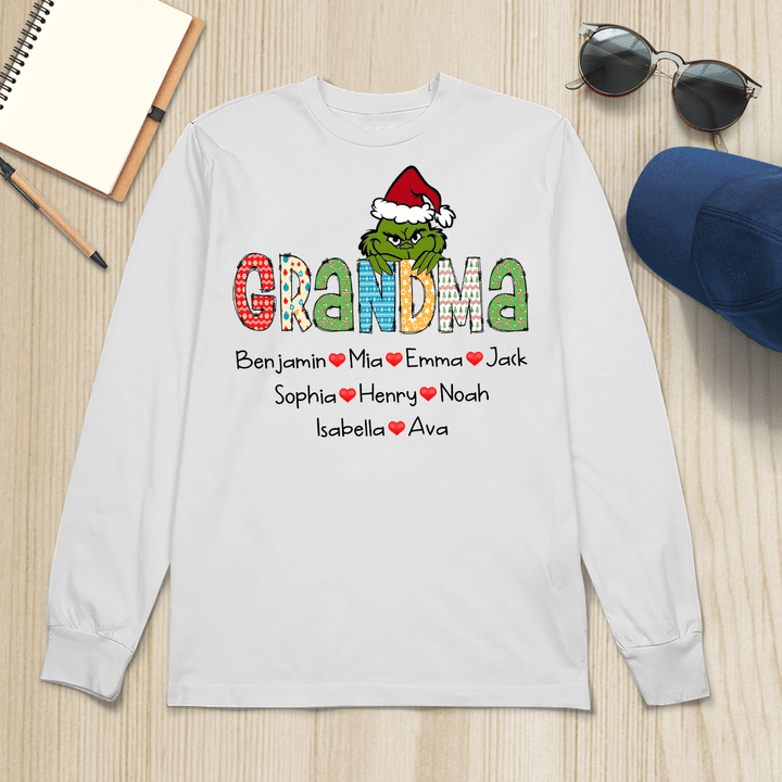 Christmas Grandma - Art | Personalized Long Sleeve Shirt