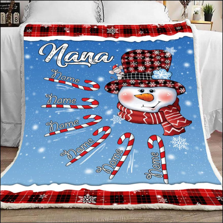 Personalized Grandma blanket with grandkids names, christmas gift for grandma