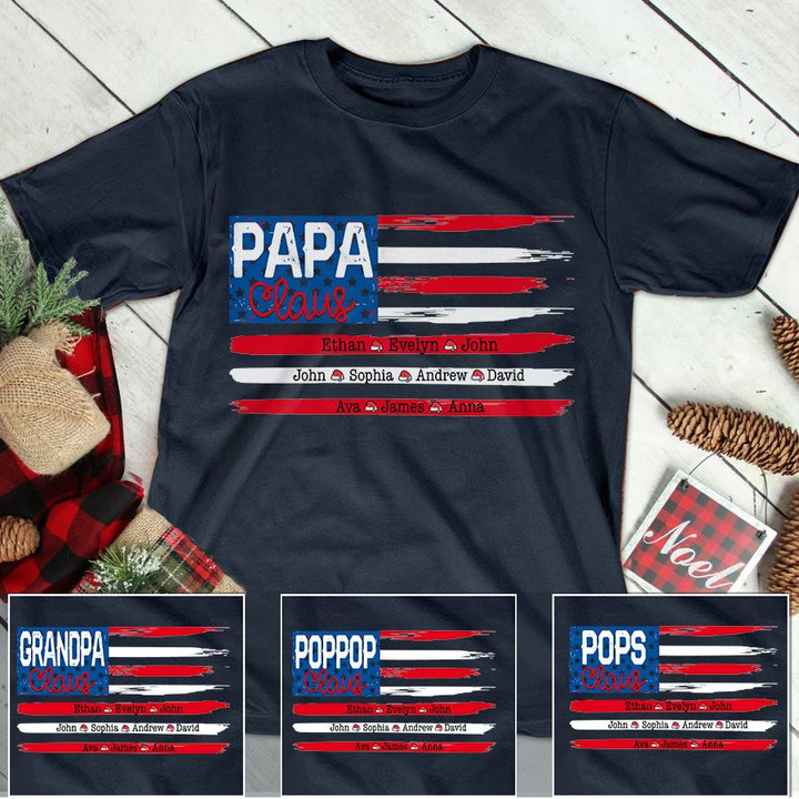 Personalized Grandpa Claus with grandkids Christmas
