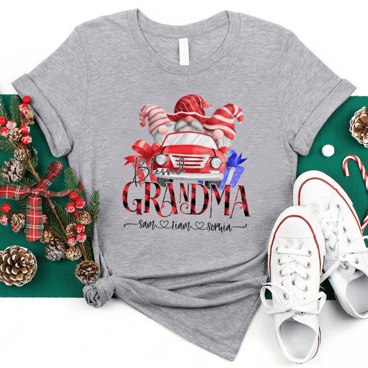 Personalized Blessed Grandma Christmas Gnome Shirt