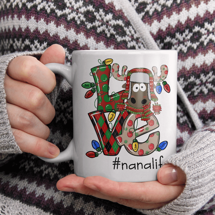 Love Nana Life Reindeer Cute | Personalized Mug