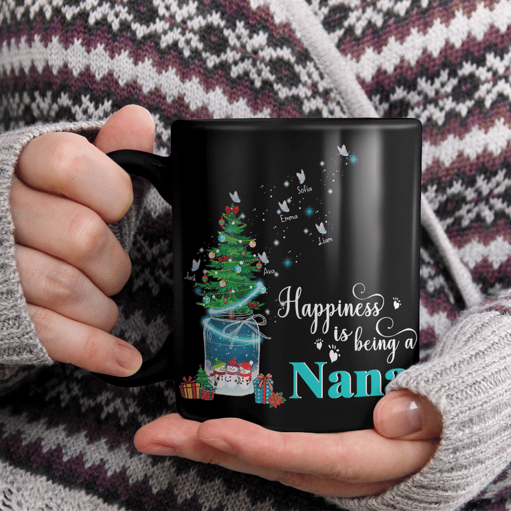 Happiness Being A Nana - Christmas Art | Personalized Mug