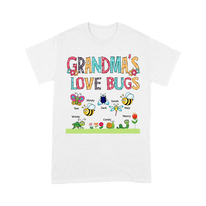 Personalized Gift For Grandma, Custom Grandma's Love Bugs - T-Shirt