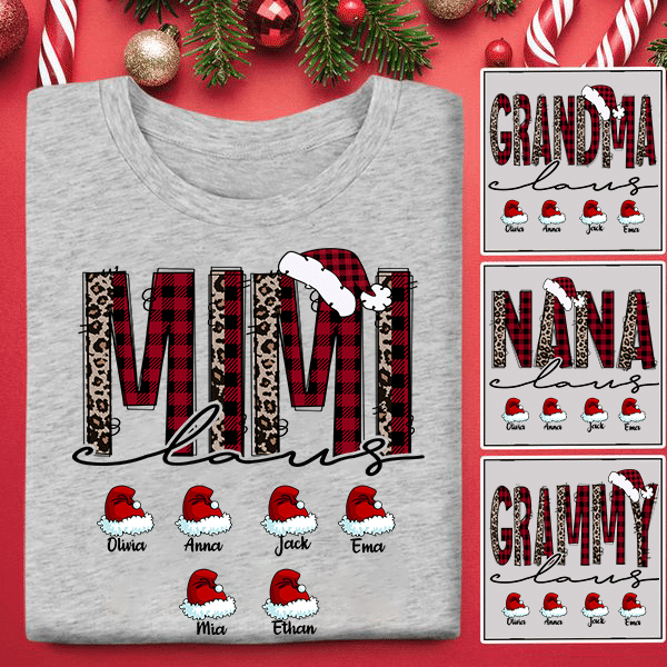 Personalized Grandma Claus With Grandkids Merry Christmas