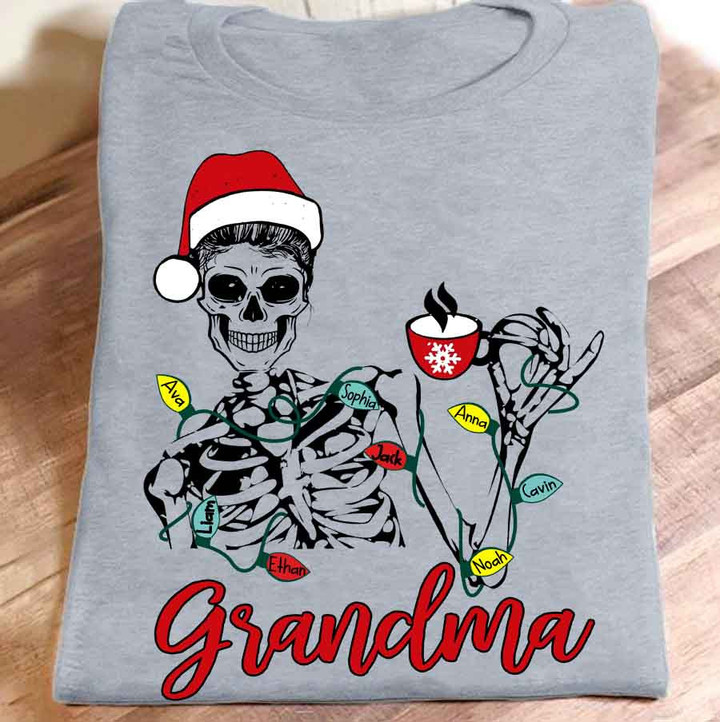 Grandma Skull Christmas | Personalized T-Shirt