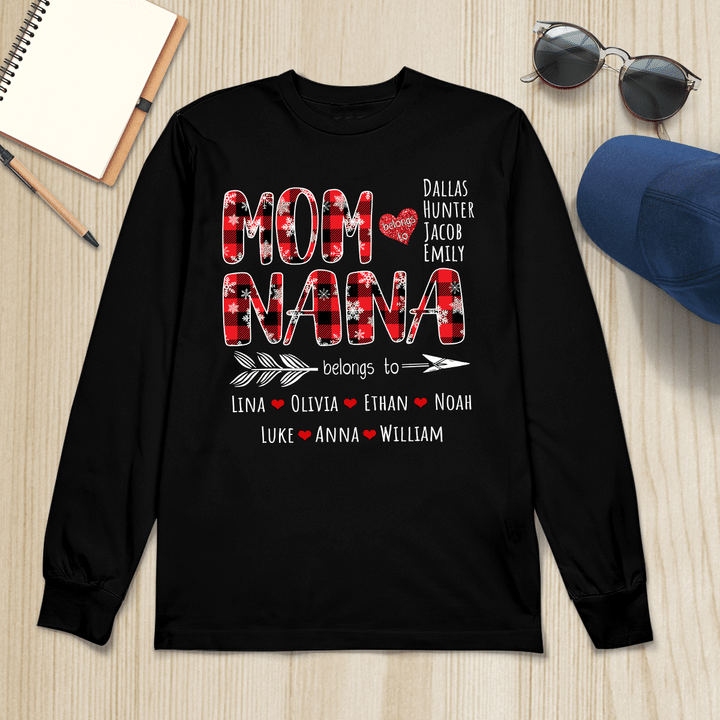 Christmas - Mom And Nana | Personalized Long Sleeve Shirt