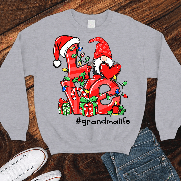 Christmas Gnome - Love Grandma Life | Personalized Sweatshirts