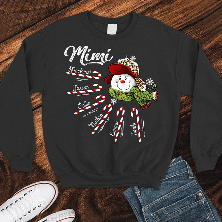 Christmas Mimi with Kidnames - Snowman | Personalized Sweatshirts