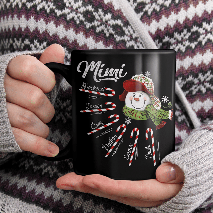 Christmas Mimi with Kidnames - Snowman | Personalized Mug