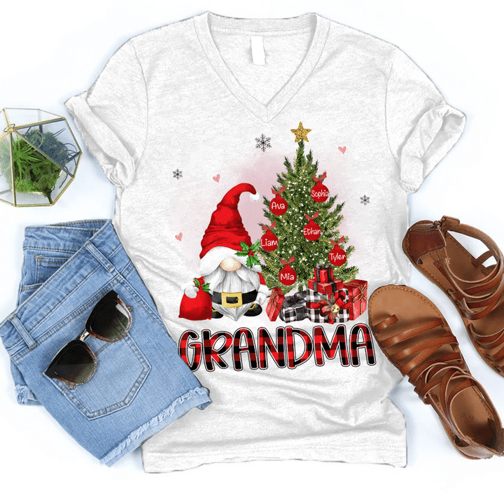 New Christmas - Grandma Gnome | Personalized V-Neck Shirt