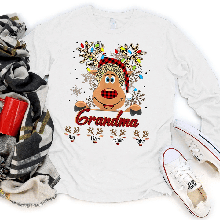 Grandma Reindeer - Christmas New | Personalized Long Sleeve Shirt