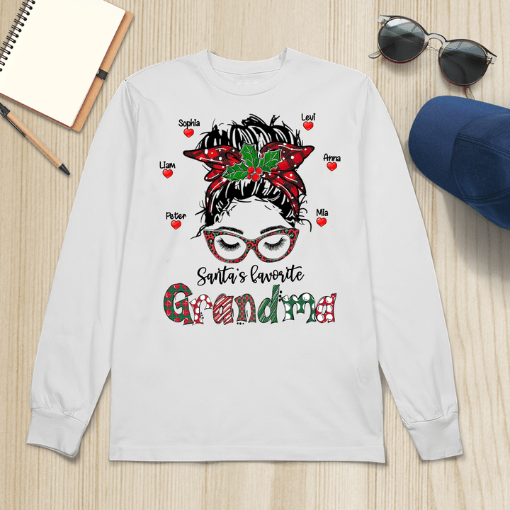 Santa Favorite Grandma | Personalized Long Sleeve Shirt