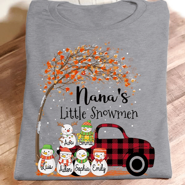 New - Nana Little Snowmen | Personalized T-Shirt