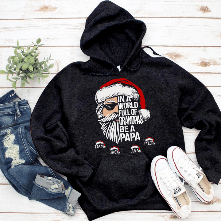 Be A Papa Claus With Grandkids - Christmas | Personalized Hoodie