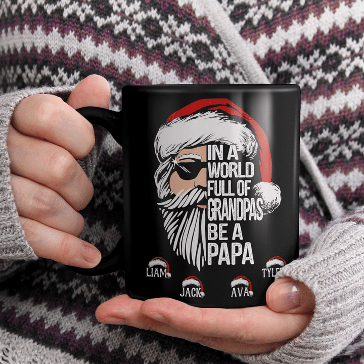 Be A Papa Claus With Grandkids - Christmas | Personalized Mug