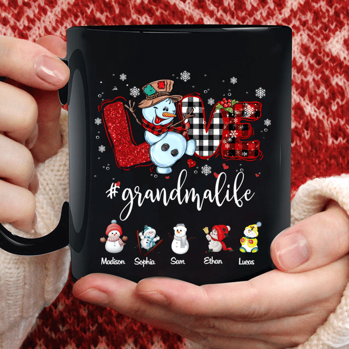 Love Grandma Snowman Christmas Art | Personalized Mug