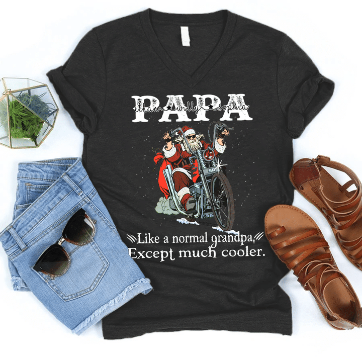 Papa - Except Much Cooler | Personalized V-Neck Shirt