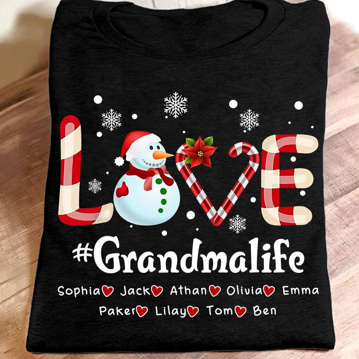 Love Grandma life Christmas - Artt | Personalized T-Shirt