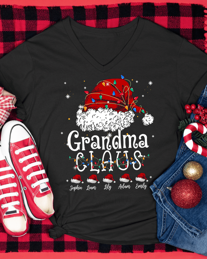 Grandma Claus - 2022 | Personalized V-Neck Shirt