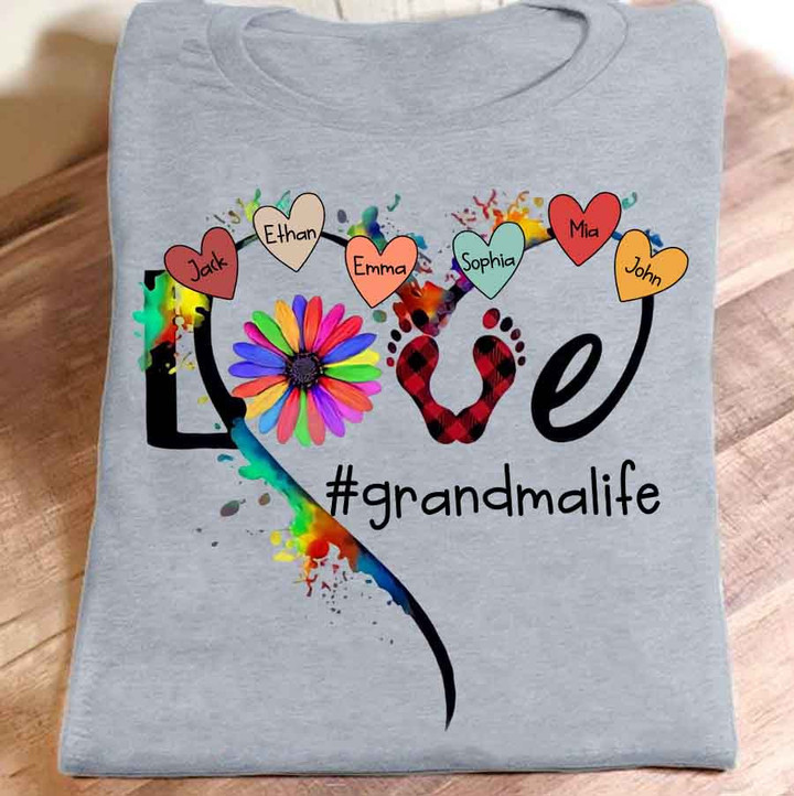 Love Grandma Life Heart Valentine | Personalized T-Shirt