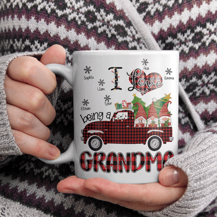 I Love being A Grandma With Grandkids Gnomes | Personalized Mug
