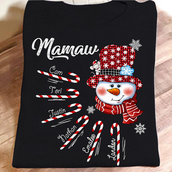 Mamaw Snowman Christmas | Personalized T-Shirt