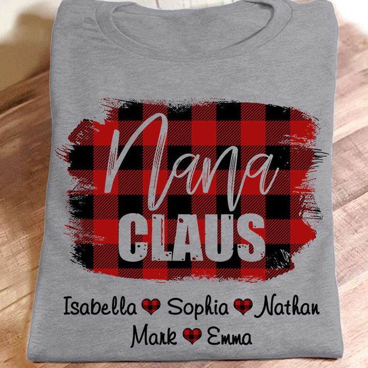 Nana Claus Christmas - Heart Art | Personalized T-Shirt