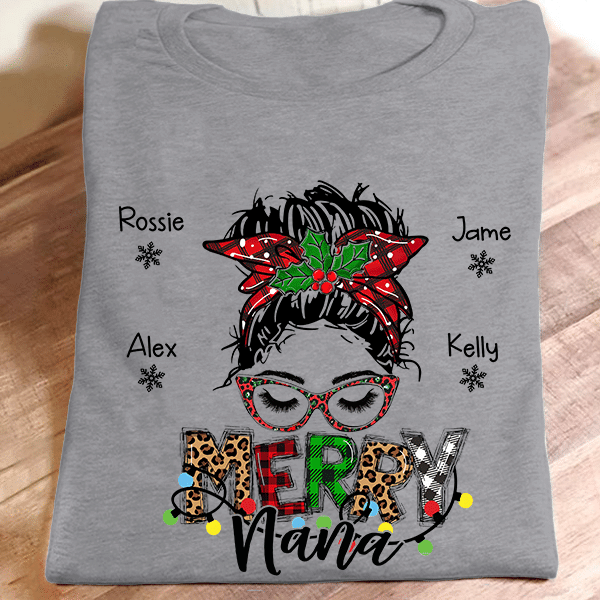 Merry Nana - Christmas Art | Personalized T-Shirt