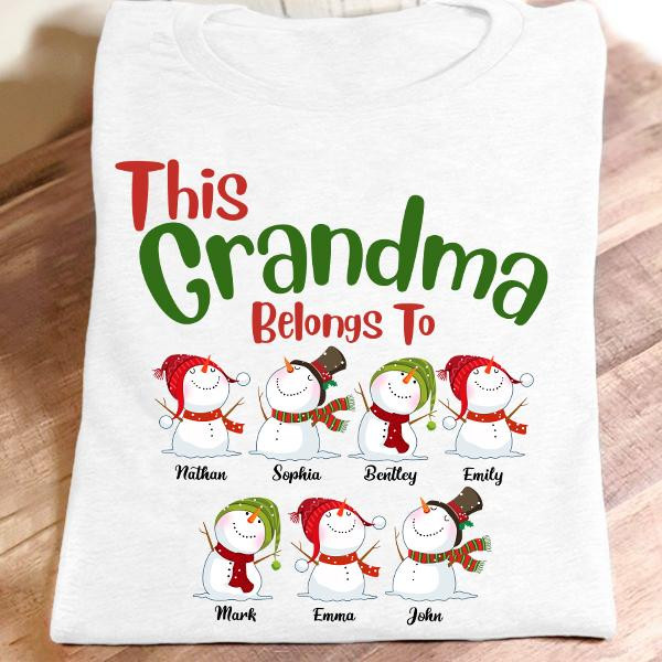 This Grandma Belong To - Christmas Art | Personalized T-Shirt