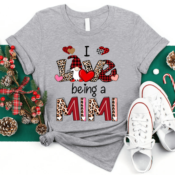 Personalized I Love Being Mimi Gnome Leopard Shirt