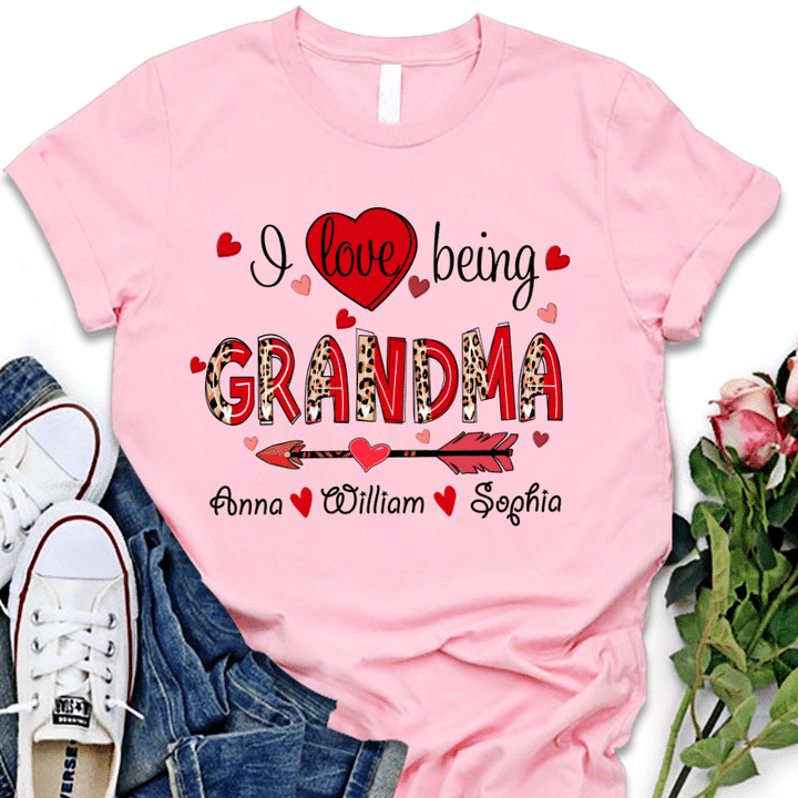 I Love Being Grandma And Grandkids Arrow Heart Valentine
