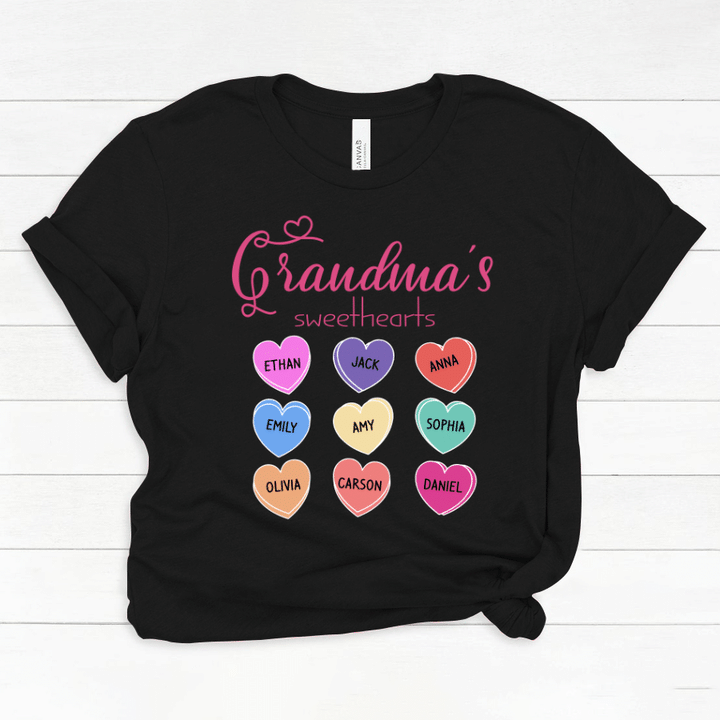 Grandma's Sweethearts Shirt, Valentines Day Shirt | Personalized T-Shirt