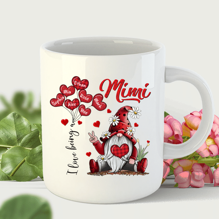 Personalized I Love Being A Mimi Gnome Mug