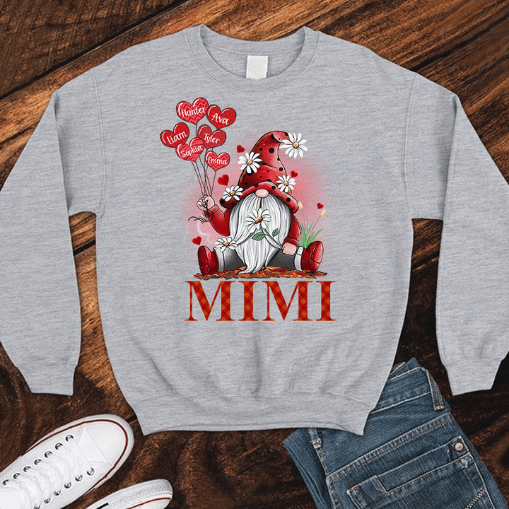 Mimi Gnome With Grandkids Names - New | Personalized Sweatshirts