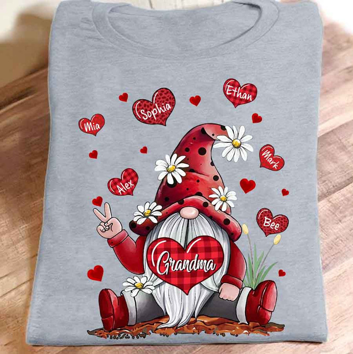 Grandma With Grandkids Hearts | Personalized T-Shirt