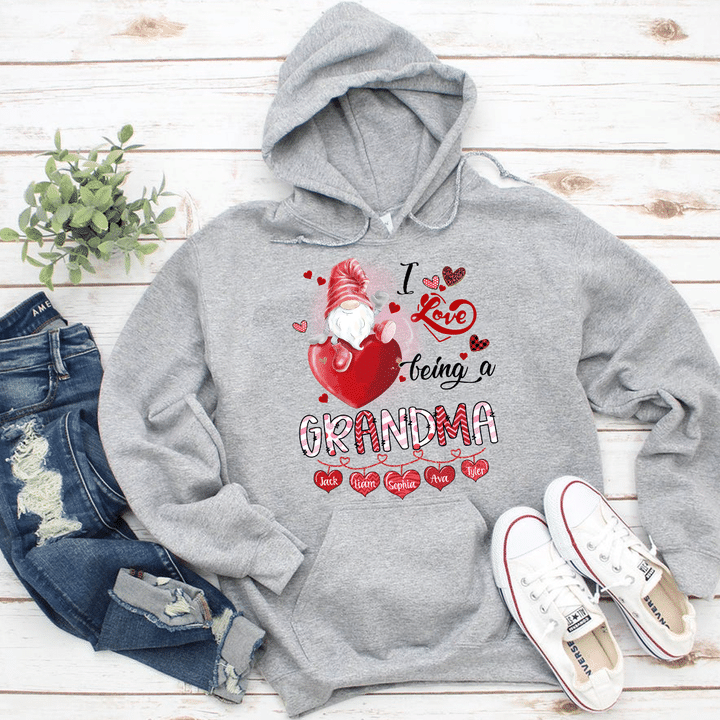 I Love Being A Grandma With Grandkids Names - New | Personalized Hoodie