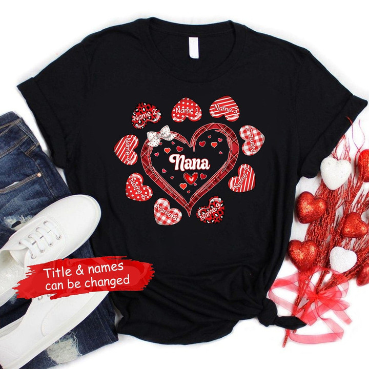 Personalized Grandma's Sweet hearts Shirt, Valentine Mimi Nana Mom Shirt, Valentines Day Gift For Mother Grandma