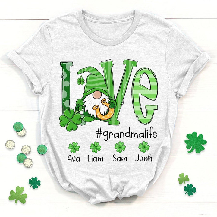 Love Grandma Life With Kid'S Names Shirt