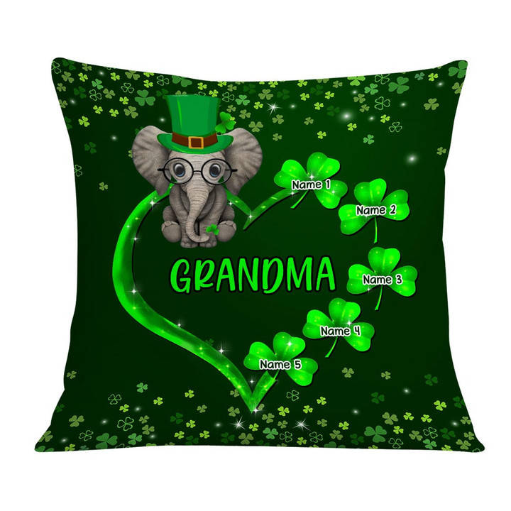 Personalized Patrick's Day Grandma Elephant Pillow