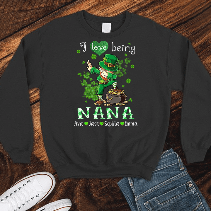 I Love Being Nana With Grandkids Names - New | Personalized Sweatshirts