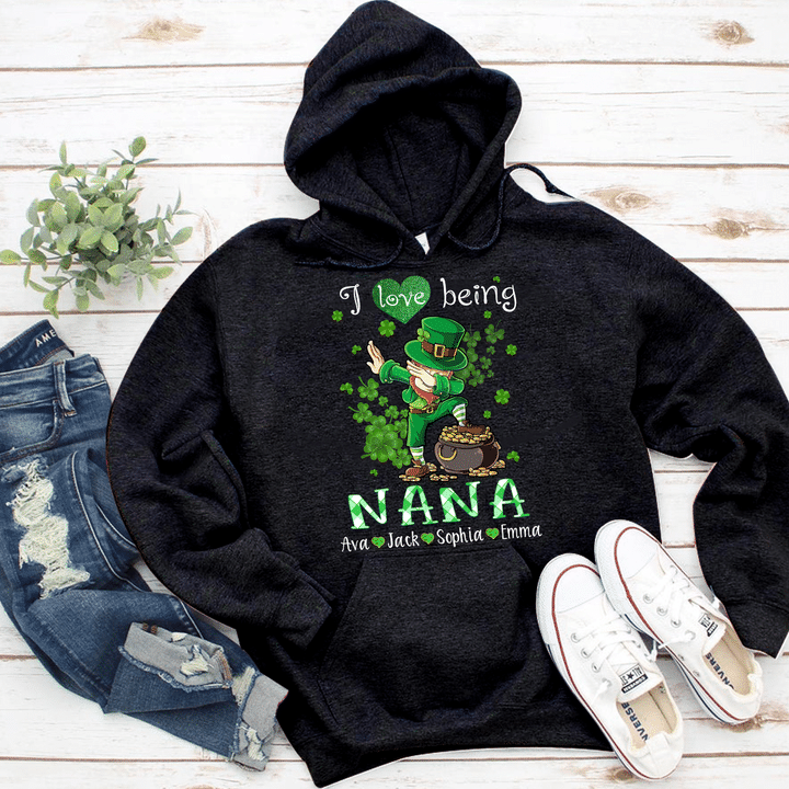 I Love Being Nana With Grandkids Names - New | Personalized Hoodie