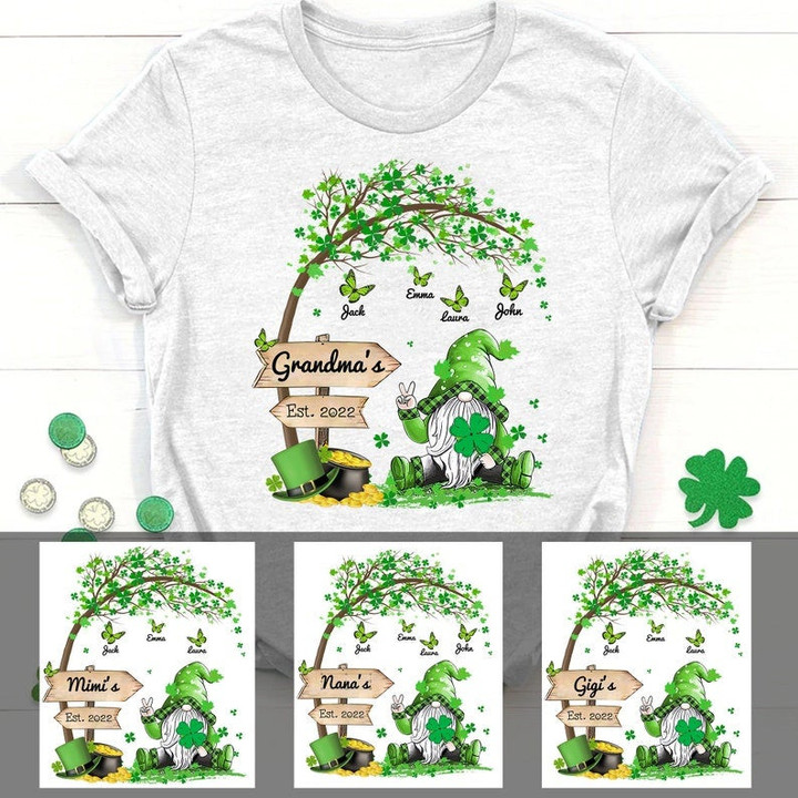 Personalized Grandma St Patrick's Day Shirt, Family St Patricks Day Gift, Lucky Grandma Shirt, St Patrick's Day Shirt For Grandma