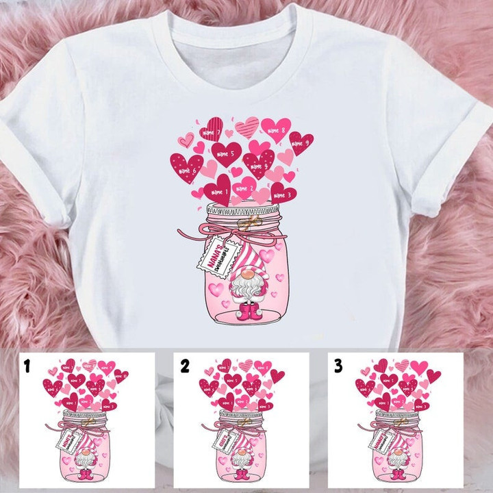 Personalized Grandma's Sweethearts Shirt, Gnome Valentine Shirt, Valentines Day Gift For Grandma Nana Mimi