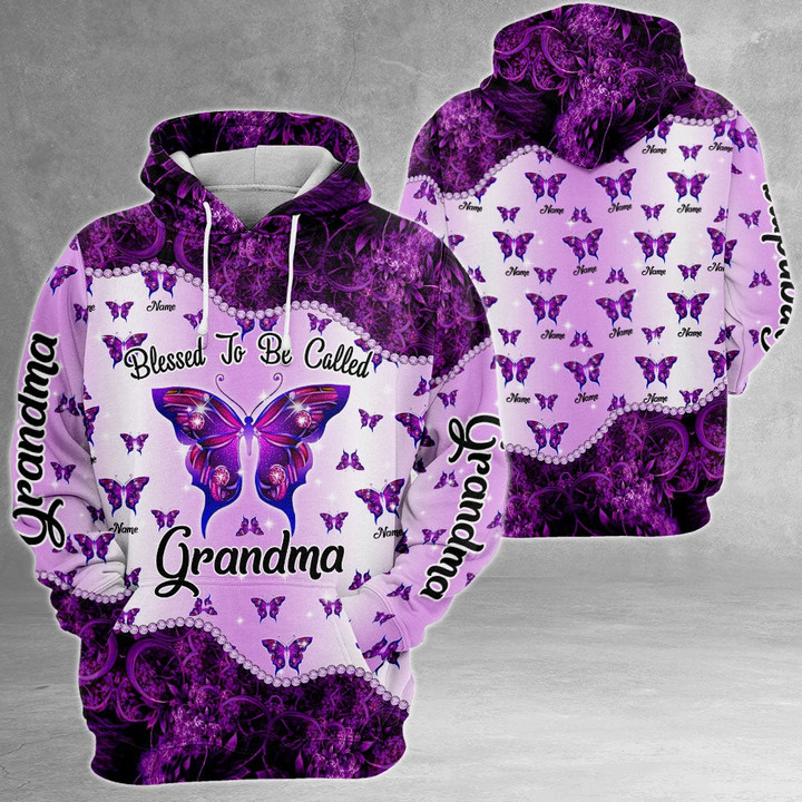 Personalized I Love Being Grandma Butterfly Grandkid's Name All Over Print Shirts For Grandma Nana GiGi